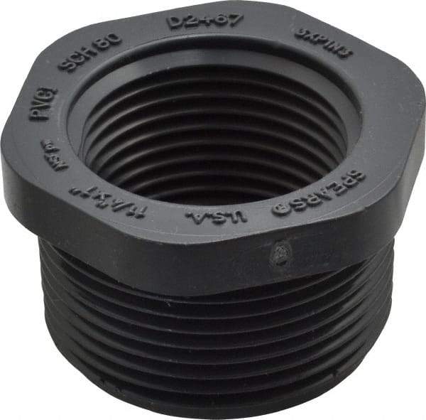 Value Collection - 1-1/4 x 1" PVC Plastic Pipe Bushing - Schedule 80, MIPT x FIPT End Connections - Apex Tool & Supply