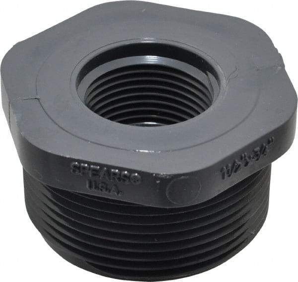 Value Collection - 1-1/2 x 3/4" PVC Plastic Pipe Bushing - Schedule 80, MIPT x FIPT End Connections - Apex Tool & Supply