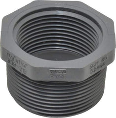 Value Collection - 1-1/2 x 1-1/4" PVC Plastic Pipe Bushing - Schedule 80, MIPT x FIPT End Connections - Apex Tool & Supply