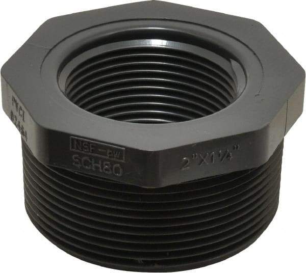 Value Collection - 2 x 1-1/4" PVC Plastic Pipe Bushing - Schedule 80, MIPT x FIPT End Connections - Apex Tool & Supply