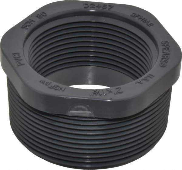 Value Collection - 2 x 1-1/2" PVC Plastic Pipe Bushing - Schedule 80, MIPT x FIPT End Connections - Apex Tool & Supply