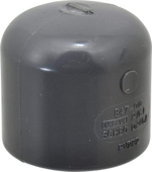 Value Collection - 1" PVC Plastic Pipe End Cap - Schedule 80, Slip End Connections - Apex Tool & Supply