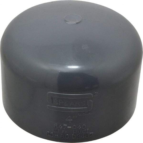 Value Collection - 4" PVC Plastic Pipe End Cap - Schedule 80, Slip End Connections - Apex Tool & Supply