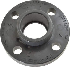 Value Collection - 1-1/2" PVC Plastic Pipe Flange (One Piece) - Schedule 80, Slip End Connections - Apex Tool & Supply