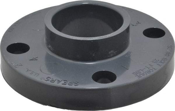 Value Collection - 2" PVC Plastic Pipe Flange (One Piece) - Schedule 80, Slip End Connections - Apex Tool & Supply