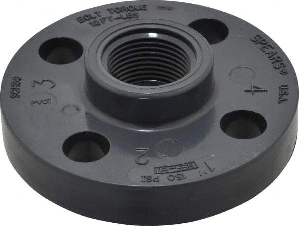 Value Collection - 1" PVC Plastic Pipe Flange (One Piece) - Schedule 80, FIPT End Connections - Apex Tool & Supply