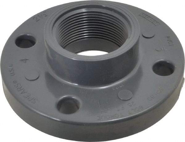 Value Collection - 2-1/2" PVC Plastic Pipe Flange (One Piece) - Schedule 80, FIPT End Connections - Apex Tool & Supply