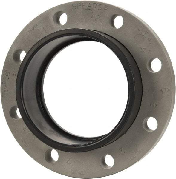 Value Collection - 6" PVC Plastic Pipe Flange (Two Piece) - Schedule 80, Slip End Connections - Apex Tool & Supply