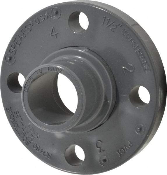 Value Collection - 1-1/2" PVC Plastic Pipe Flange (Two Piece) - Schedule 80, Spig End Connections - Apex Tool & Supply