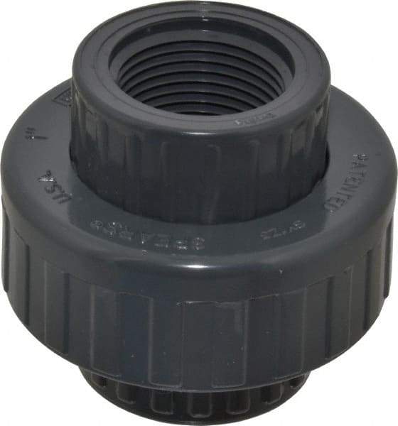 Value Collection - 1" PVC Plastic Pipe Union with EPDM O-Ring - Schedule 80, FIPT x FIPT End Connections - Apex Tool & Supply