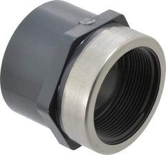 Value Collection - 2" PVC Plastic Pipe Reinforced Female Adapter - Slip x SR FIPT End Connections - Apex Tool & Supply