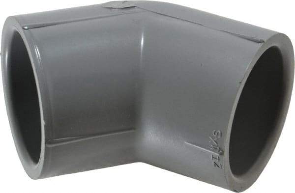 Value Collection - 1-1/4" CPVC Plastic Pipe 45° Elbow - Schedule 80, Slip x Slip End Connections - Apex Tool & Supply