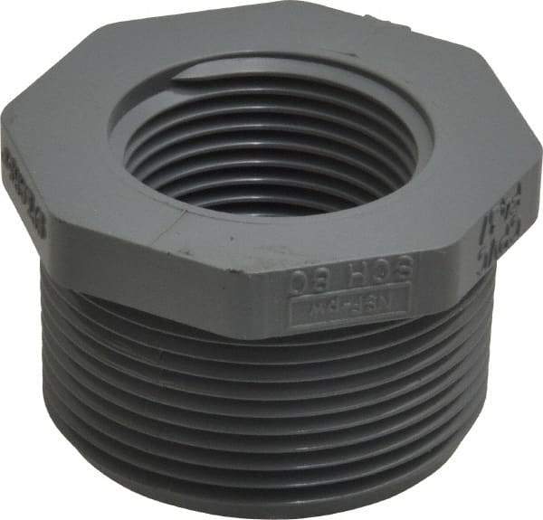 Value Collection - 1-1/2 x 1" CPVC Plastic Pipe Bushing - Schedule 80, MIPT x FIPT End Connections - Apex Tool & Supply