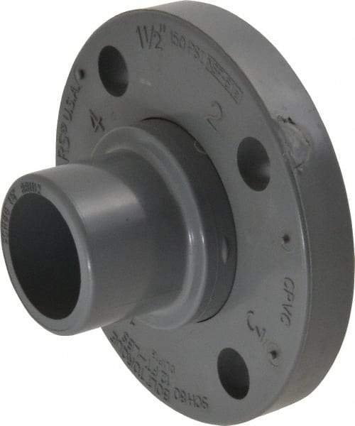 Value Collection - 1-1/2" CPVC Plastic Pipe Flange (Two Piece) - Schedule 80, Spig End Connections - Apex Tool & Supply