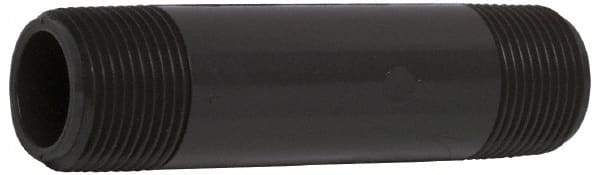 Value Collection - 1-1/2" Pipe, 4-1/2" Long PVC Threaded Plastic Pipe Nipple - Schedule 80, Gray - Apex Tool & Supply