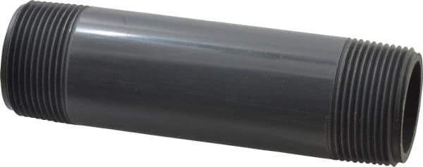 Value Collection - 1-1/4" Pipe, 5-1/2" Long PVC Threaded Plastic Pipe Nipple - Schedule 80, Gray - Apex Tool & Supply