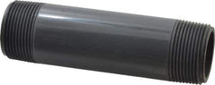 Value Collection - 1-1/4" Pipe, 5-1/2" Long PVC Threaded Plastic Pipe Nipple - Schedule 80, Gray - Apex Tool & Supply