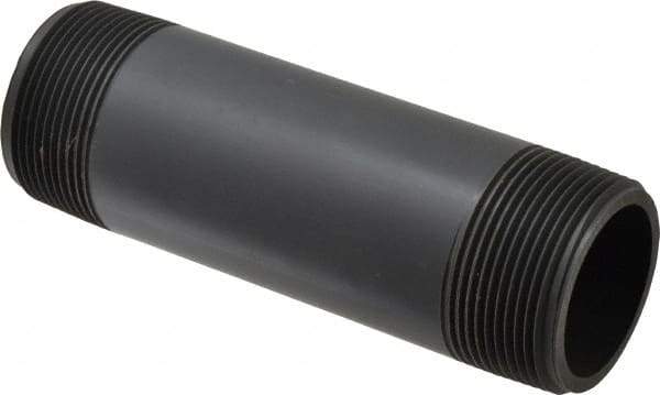 Value Collection - 1-1/2" Pipe, 5-1/2" Long PVC Threaded Plastic Pipe Nipple - Schedule 80, Gray - Apex Tool & Supply