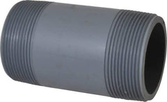Value Collection - 2" Pipe, 4" Long CPVC Threaded Plastic Pipe Nipple - Schedule 80, Gray - Apex Tool & Supply