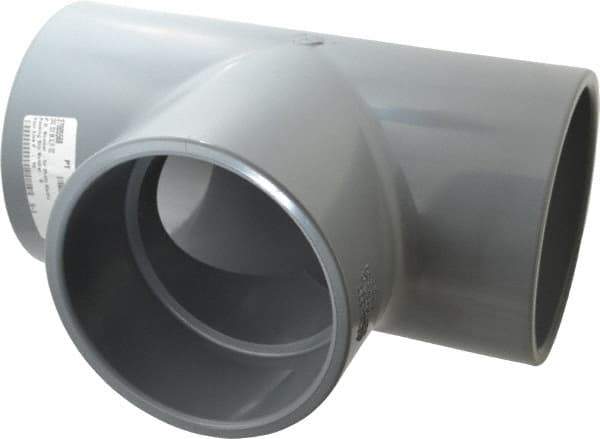 Value Collection - 6" CPVC Plastic Pipe Tee - Schedule 80, Slip x Slip x Slip End Connections - Apex Tool & Supply