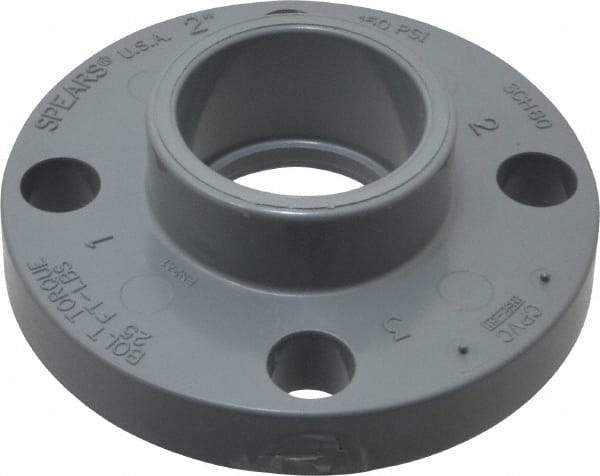 Value Collection - 2" CPVC Plastic Pipe Flange (One Piece) - Slip End Connections - Apex Tool & Supply