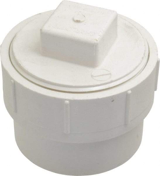 B&K Mueller - 4", PVC Drain, Waste & Vent Pipe Cleanout Adapter - Spig x CO with Plug - Apex Tool & Supply
