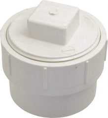 B&K Mueller - 4", PVC Drain, Waste & Vent Pipe Cleanout Adapter - Spig x CO with Plug - Apex Tool & Supply