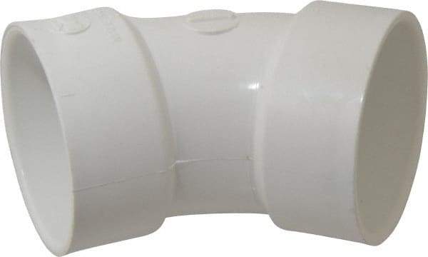 B&K Mueller - 3", PVC Drain, Waste & Vent Pipe 45 Elbow - Hub x Hub - Apex Tool & Supply
