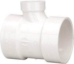 B&K Mueller - 4 x 4 x 2", PVC Drain, Waste & Vent Pipe Reducing Sanitary Tee - Hub x Hub x Hub - Apex Tool & Supply