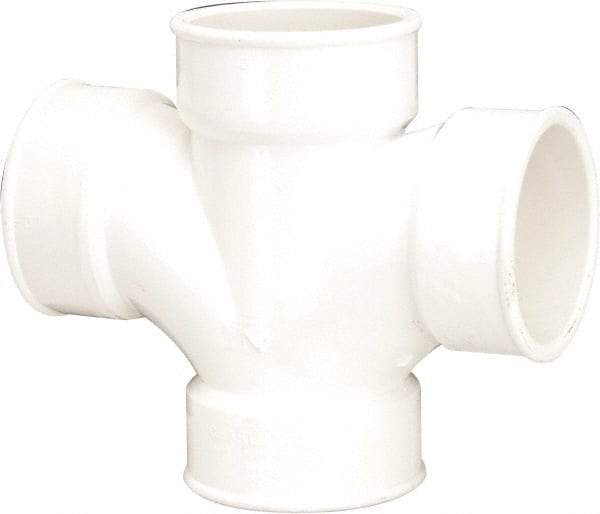 B&K Mueller - 3", PVC Drain, Waste & Vent Pipe Sanitary Cross - All Hub - Apex Tool & Supply