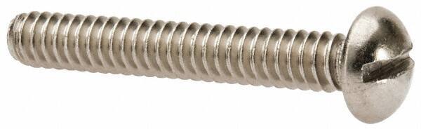 Value Collection - #10-24 UNC, 1-1/4" Length Under Head Slotted Drive Machine Screw - Round Head, Grade 316 Stainless Steel, Uncoated, Without Washer - Apex Tool & Supply