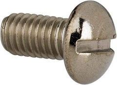 Value Collection - #10-32 UNF, 3/8" Length Under Head Slotted Drive Machine Screw - Round Head, Grade 316 Stainless Steel, Uncoated, Without Washer - Apex Tool & Supply