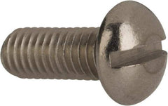 Value Collection - #10-32 UNF, 1/2" Length Under Head Slotted Drive Machine Screw - Round Head, Grade 316 Stainless Steel, Uncoated, Without Washer - Apex Tool & Supply