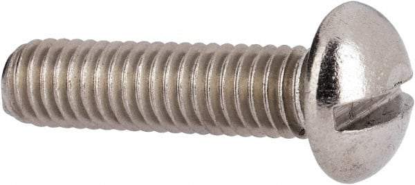 Value Collection - #10-32 UNF, 3/4" Length Under Head Slotted Drive Machine Screw - Round Head, Grade 316 Stainless Steel, Uncoated, Without Washer - Apex Tool & Supply