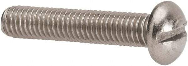 Value Collection - #10-32 UNF, 1" Length Under Head Slotted Drive Machine Screw - Round Head, Grade 316 Stainless Steel, Uncoated, Without Washer - Apex Tool & Supply