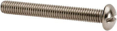 Value Collection - #10-32 UNF, 1-1/2" Length Under Head Slotted Drive Machine Screw - Round Head, Grade 316 Stainless Steel, Uncoated, Without Washer - Apex Tool & Supply