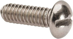 Value Collection - 1/4-20 UNC, 3/4" Length Under Head Slotted Drive Machine Screw - Round Head, Grade 316 Stainless Steel, Uncoated, Without Washer - Apex Tool & Supply