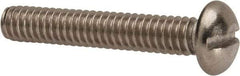 Value Collection - 1/4-20 UNC, 1-1/2" Length Under Head Slotted Drive Machine Screw - Round Head, Grade 316 Stainless Steel, Uncoated, Without Washer - Apex Tool & Supply