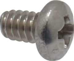 Value Collection - #4-40 UNC, 3/8" Length Under Head Phillips Drive Machine Screw - Pan Head, Grade 316 Stainless Steel, Uncoated, Without Washer - Apex Tool & Supply