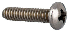 Value Collection - #4-40 UNC, 1/2" Length Under Head Phillips Drive Machine Screw - Pan Head, Grade 316 Stainless Steel, Uncoated, Without Washer - Apex Tool & Supply
