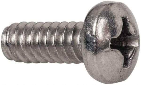 Value Collection - #6-32 UNC, 3/8" Length Under Head Phillips Drive Machine Screw - Pan Head, Grade 316 Stainless Steel, Uncoated, Without Washer - Apex Tool & Supply