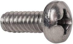 Value Collection - #6-32 UNC, 3/8" Length Under Head Phillips Drive Machine Screw - Pan Head, Grade 316 Stainless Steel, Uncoated, Without Washer - Apex Tool & Supply