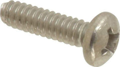Value Collection - #6-32 UNC, 1/2" Length Under Head Phillips Drive Machine Screw - Pan Head, Grade 316 Stainless Steel, Uncoated, Without Washer - Apex Tool & Supply