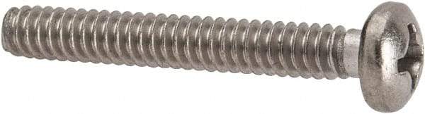 Value Collection - #6-32 UNC, 1" Length Under Head Phillips Drive Machine Screw - Pan Head, Grade 316 Stainless Steel, Uncoated, Without Washer - Apex Tool & Supply