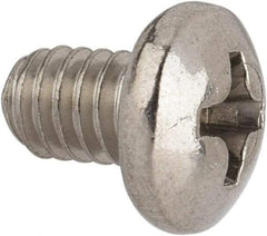 Value Collection - #8-32 UNC, 1/4" Length Under Head Phillips Drive Machine Screw - Pan Head, Grade 316 Stainless Steel, Uncoated, Without Washer - Apex Tool & Supply