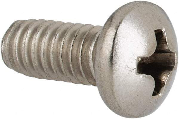 Value Collection - #8-32 UNC, 3/8" Length Under Head Phillips Drive Machine Screw - Pan Head, Grade 316 Stainless Steel, Uncoated, Without Washer - Apex Tool & Supply