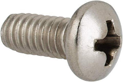 Value Collection - #8-32 UNC, 3/8" Length Under Head Phillips Drive Machine Screw - Pan Head, Grade 316 Stainless Steel, Uncoated, Without Washer - Apex Tool & Supply