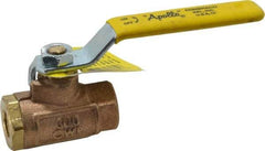 Apollo - 1/4" Pipe, Standard Port, Bronze Standard Ball Valve - 2 Piece, Inline - One Way Flow, FNPT x FNPT Ends, Lever Handle, 600 WOG, 125 WSP - Apex Tool & Supply