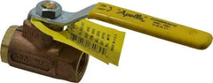 Apollo - 3/8" Pipe, Standard Port, Bronze Standard Ball Valve - 2 Piece, Inline - One Way Flow, FNPT x FNPT Ends, Lever Handle, 600 WOG, 125 WSP - Apex Tool & Supply