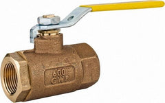 Apollo - 3/4" Pipe, Standard Port, Bronze Standard Ball Valve - 2 Piece, Inline - One Way Flow, FNPT x FNPT Ends, Lever Handle, 600 WOG, 125 WSP - Apex Tool & Supply